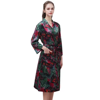 

Loose Women Kimono Nighty Robe Sleepshirt V-Neck Pajamas Spring Nightgown Lady Nightdress Pyjama Lounge Sleep Gown Homewear