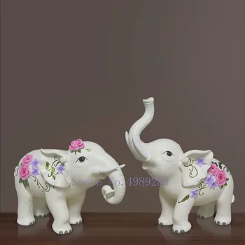 

Nordic Creative Resin Elephant Gold Retro Crafts ornaments Modern home purple elephant figurine home decoration accessories
