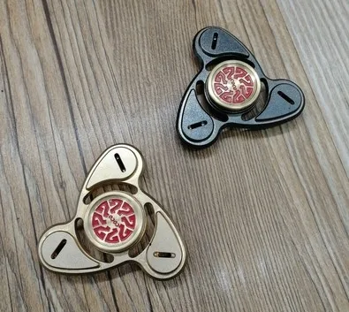 

Three Leaves Hand Fidget Spinner EDC Brass Metal Release Stress ADHD Kids Gifts Finger Toys Spinners 666 Smooth Sailing
