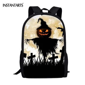 

INSTANTARTS Happy Halloween Art Patterns School Backpacks Primary Student Bookbags Holiday Theme Schoolbags Rucksack Knapsack