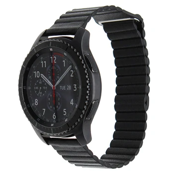 

20/22 MM Genuine Leather Watchband Magnetic Clasp Strap for Samsung Gear S2/S3 Sport Galaxy Watch 42/46mm Band