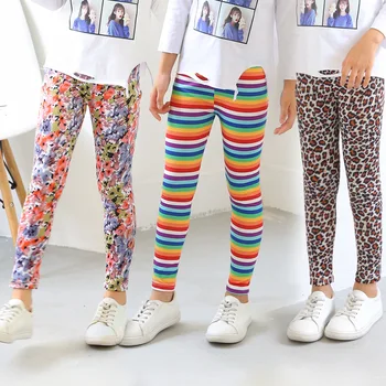 

Spring Autumn Girls Leggings Skinny Cotton Elastic Pants Leggins Leopard Flower Butterfly Pattern for Girls Kids Children Pant