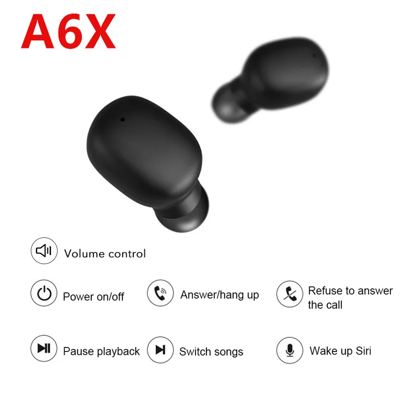 1 комплект A6X TWS Bluetooth наушники HD стерео беспроводные игровая гарнитура настоящие