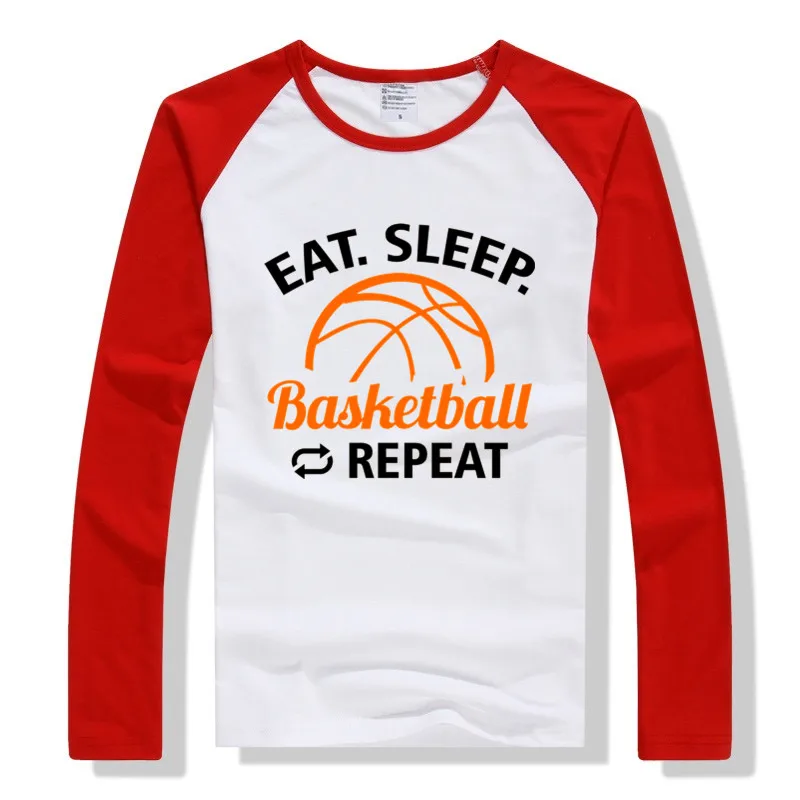 LYTLM футболка для мальчиков с надписью «Eat Sleep Game» детские зимние рубашки для малышей, топы для маленьких мальчиков и девочек, осенняя одежда для маленьких мальчиков - Цвет: CX Raglan Red