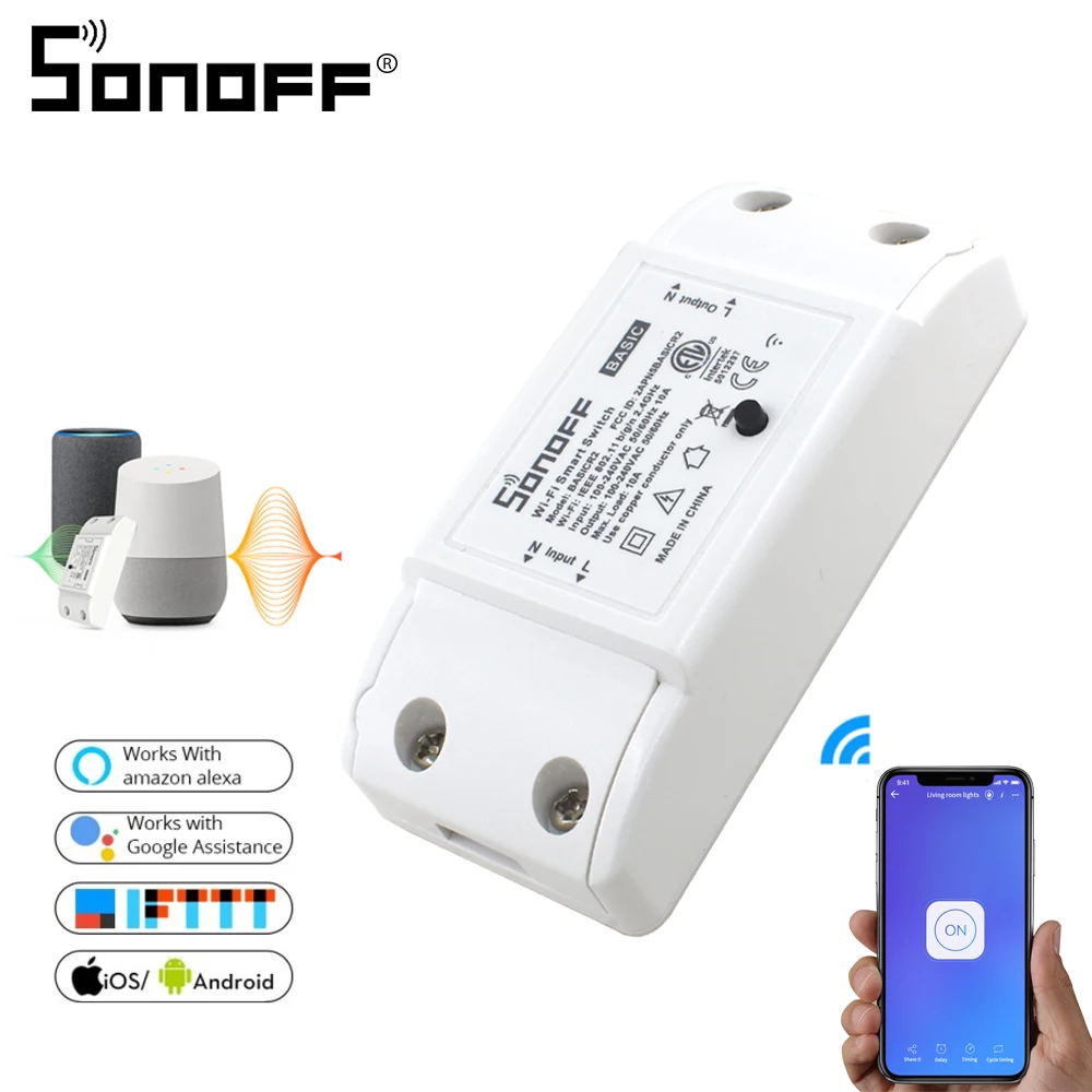 Cut Rate Wifi-Switch Remote-Control Sonoff Basic Smart-Switch-Module/light Alexa Google Home Timer-Work 1005001343115709