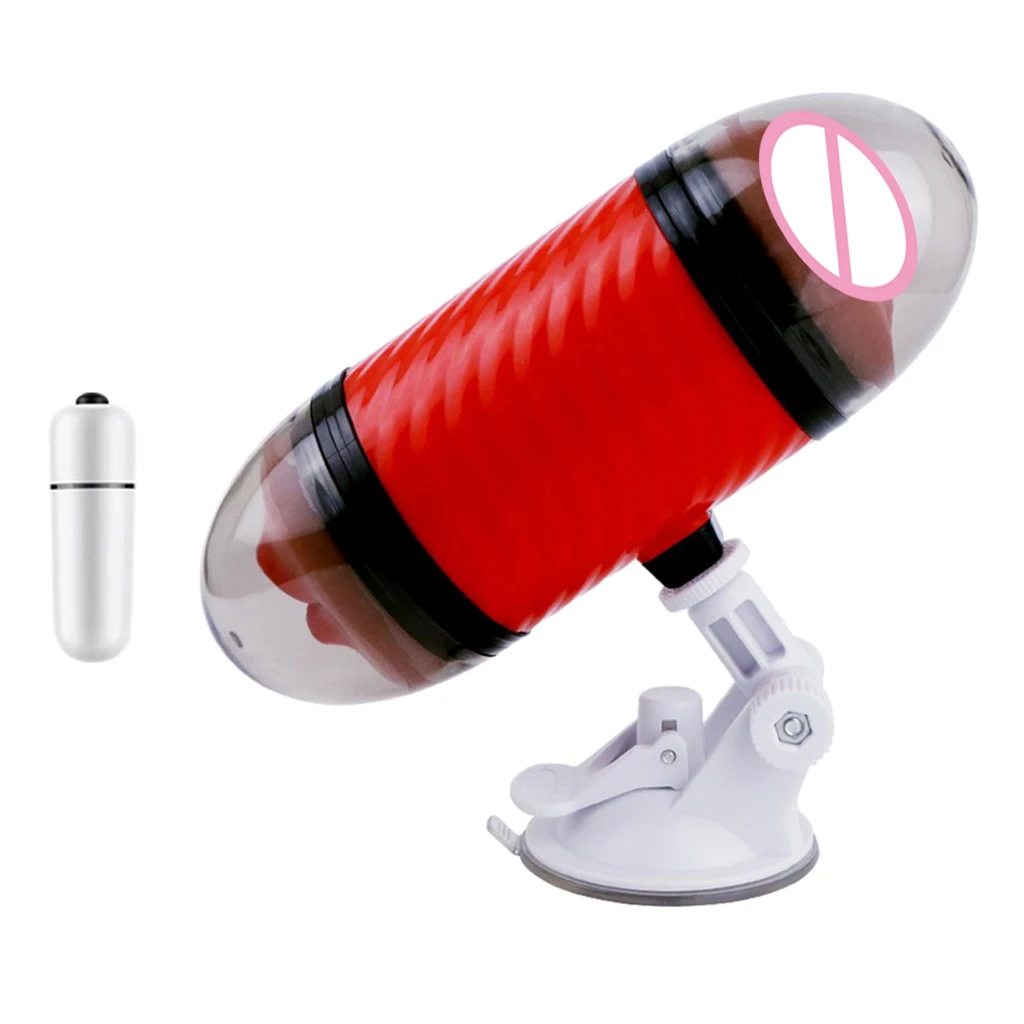 Vibrating Male Masturbator Stroker Masturbation Cup Dual Heads Realistic Oral & Vagina Massage Cup Sex Toys for Men Hands Free