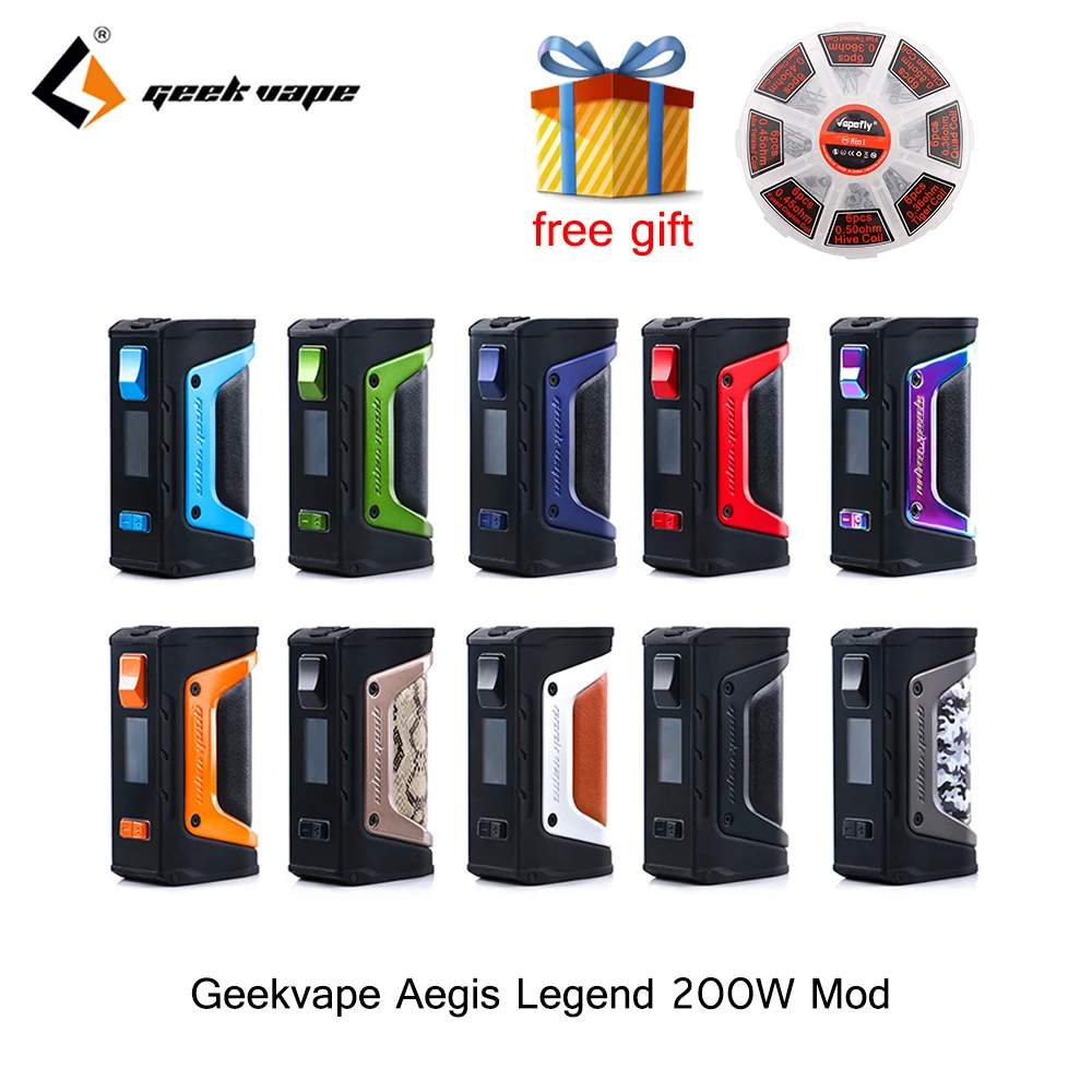 Блок-мод GeekVape Aegis mod aegis Legend 200 Вт TC работает от двух аккумуляторов 18650 электронных