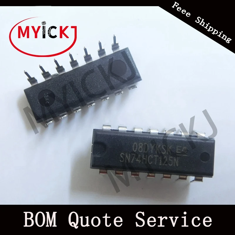 

10PCS SN74HCT125N DIP QUADRUPLE BUS BUFFER GATES WITH 3-STATE OUTPUTS IC CHIP DIP14
