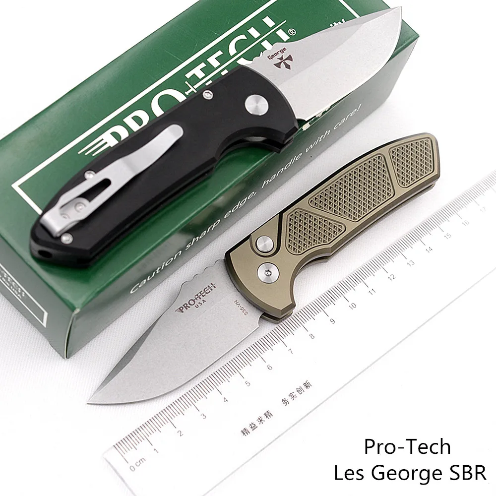 JUFULE Pro Tech George SBR Mark S35VN blade Aluminum hunt camp Pocket outdoor Survival kitchen EDC Tool Tactical folding knife