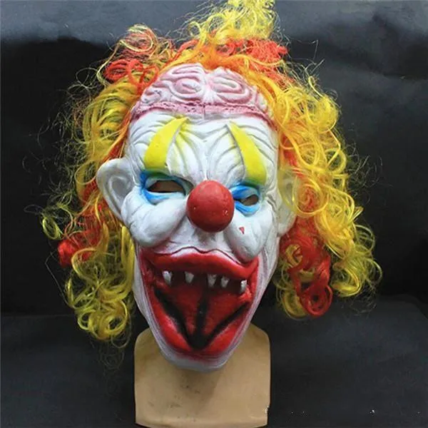 Halloween Scary Party Mask Latex Funny Clown Wry Face October Spirit Festival Emulsion Terror Masquerade Masks Children Adult | Дом и сад