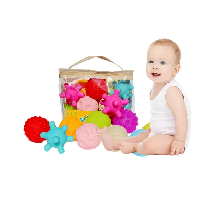 Sensory Touch Multiple Textured Baby Toys Balls Rattle With Sound Soft Senses Tactile Toy Bath Education | Игрушки и хобби