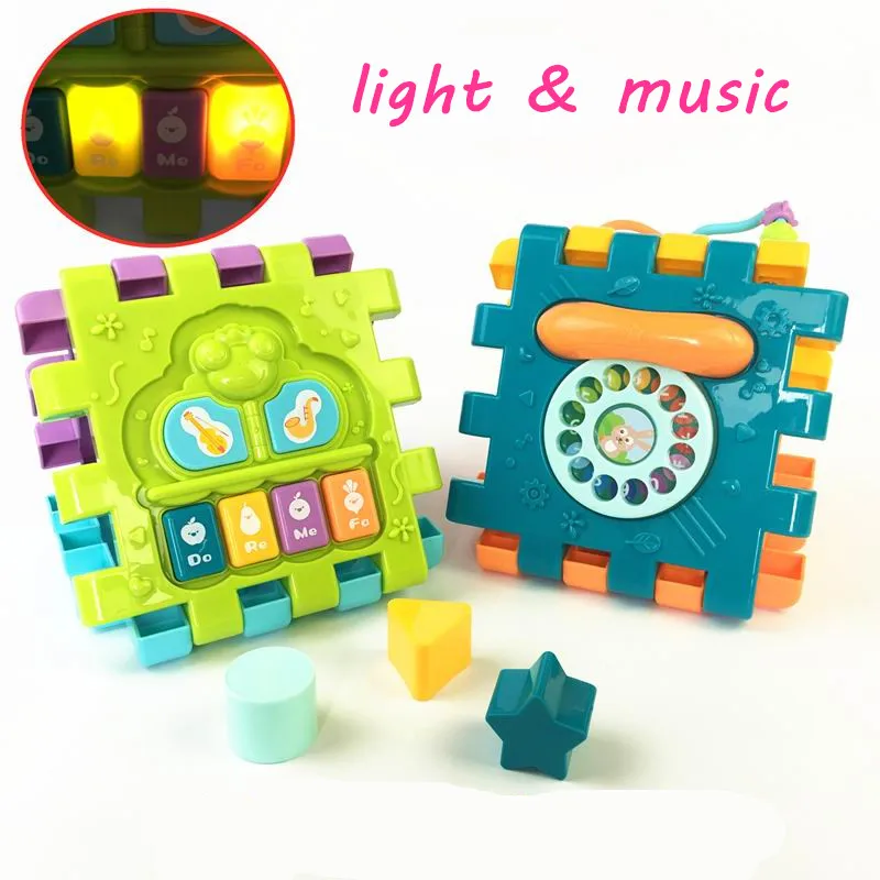 6 в 1, многофункциональный музыкальный инструмент, подвижный куб, фортепиано, музыкальный телефон, функции передач для детей, Обучающие Развивающие игрушки