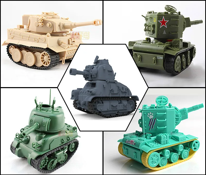 

Tiger Tank Model Military Vehicles DIY Kits Plastic Tanks T34 Sherman KV2 Tiger 99A Tiger King Assembly Modelling Toy Car