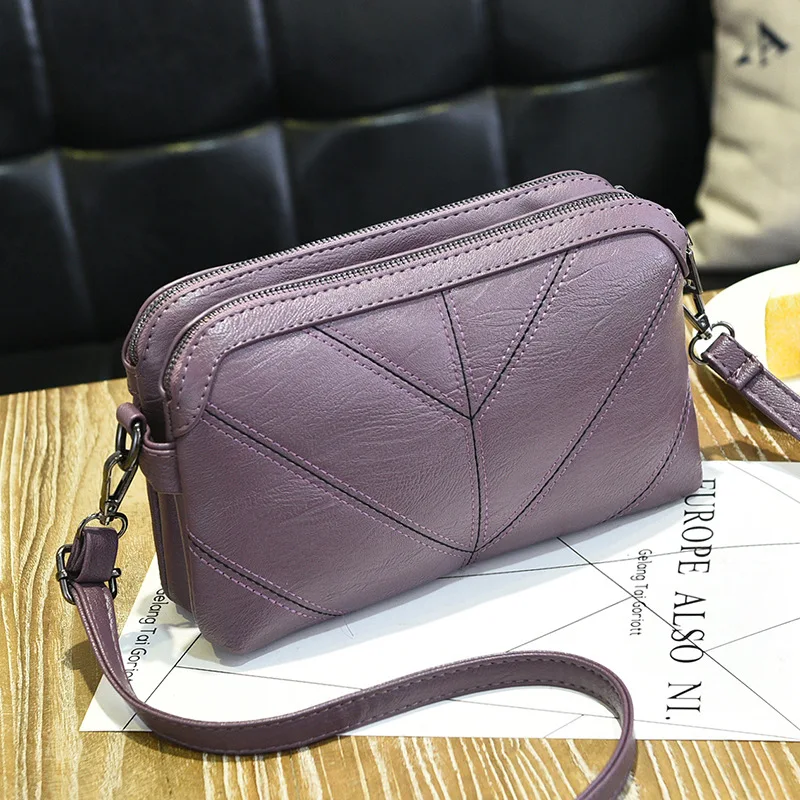 Yogodlns летняя модная женская сумка кожаные сумки PU Сумка через плечо маленькая сумка через плечо с клапаном для женщин сумки-мессенджеры - Цвет: Purple