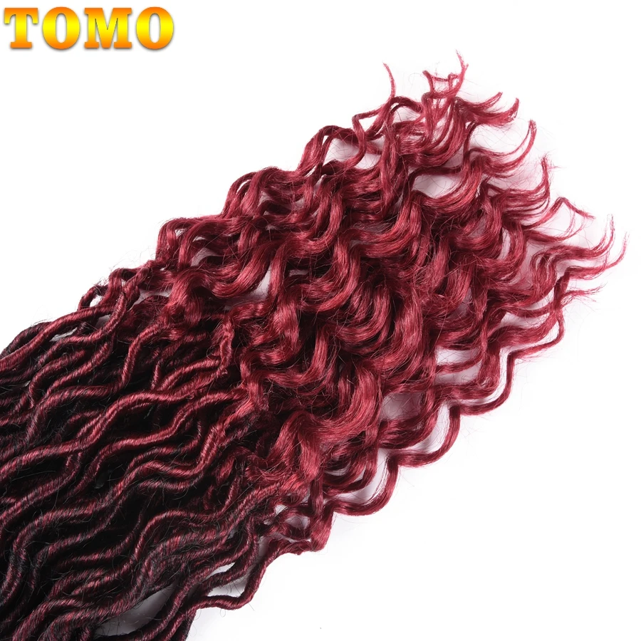 TOMO 20 Inch Goddess Faux Locs Crochet Hair Extensions Synthetic Soft Locs with Curly Ends Wavy Faux Locs Braiding Hair 24 Roots TOMO 20 Inch Goddess Faux Locs Crochet Hair Extensions Synthetic Soft Locs with Curly Ends Wavy Faux Locs Braiding Hair 24 Roots