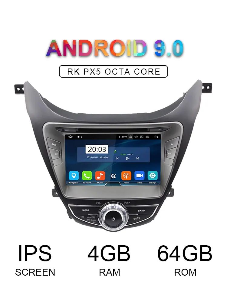 Best LJHANG Android 9.0 Car DVD Player For Hyundai Elantra Avante I35 2010 2011 2012 2013 Car Radio Multimedia Stereo GPS Wifi 8 Core 1