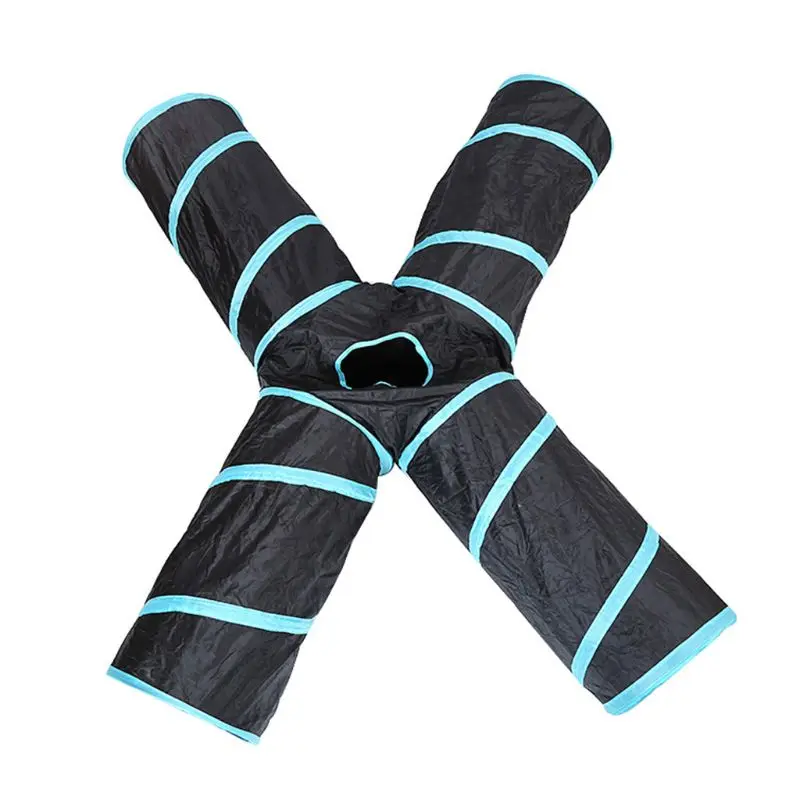 4-Way Crinkle ролик Кот туннель Котенок Играть Игрушка складной вентилируемый дизайн T8WB