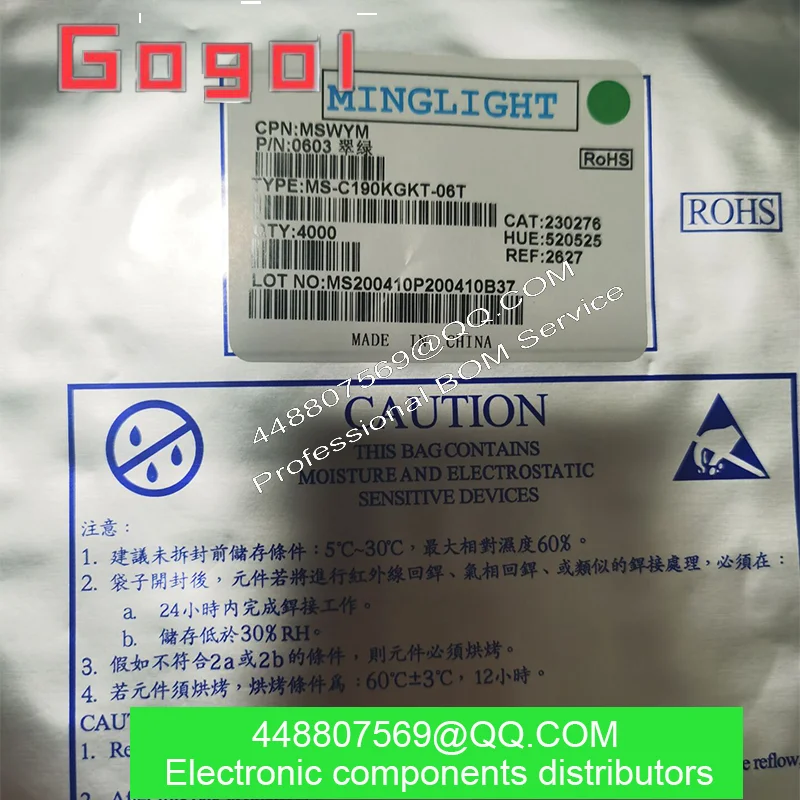 Diodo Emisor De Luz Led Smd 0603 Esmeralda Verde 4000 Uds