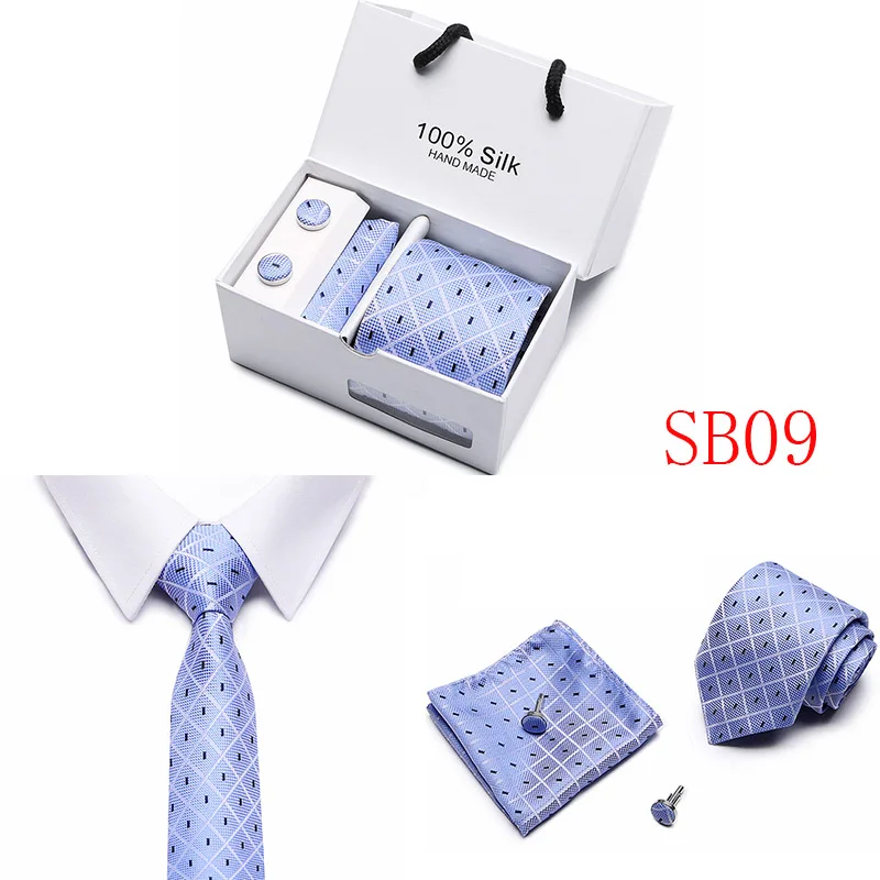 Новый плед для мужчин галстуки комплект удлиненные размеры 145 см * 8 темно синие Пейсли шелк жаккард Тканые средства ухода за кожей Шеи