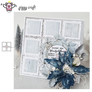 

Piggy Craft metal cutting dies cut die mold 4Pcs Irregular square frame Scrapbook paper craft knife mould blade punch stencils