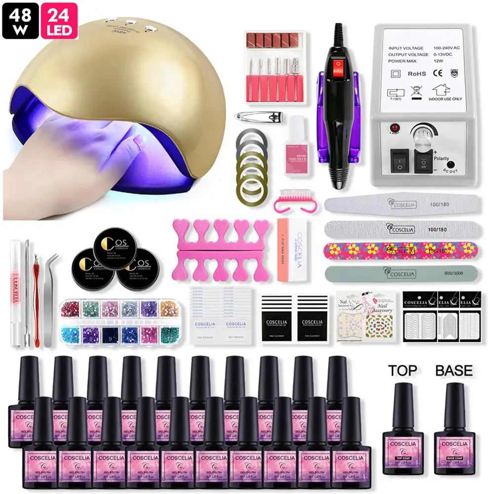 

COSCELIA Super Pro Gel Nail Polish Set All For Manicure For Nail Art Manicure Set Tools For Manicure Set For Gel Varnish Pusher