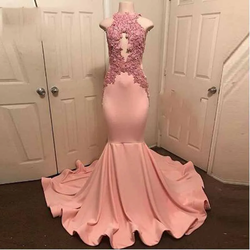 haltered ruffles mermaid evening dress