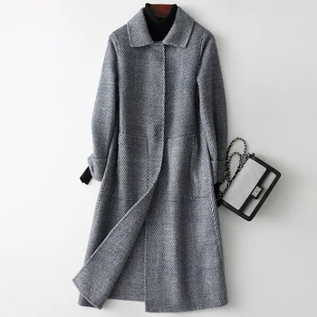 

Double Sided Cotton Wool Overcoat Slim Explicit Thin &amp; Long Coat M354