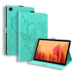 Elegant Embossed Tablet Book Cover - Tab A7Lite 8.7 T220 (Mint Green Butterfly)