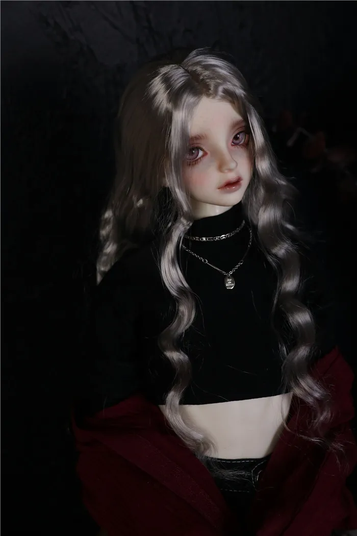 Кукла BJD парик Подходит для 1/3 1/4 1/6 MSD размер ребенок мягкий шелк имитация мохера с большими волнистыми волосами пробор кукла аксессуары