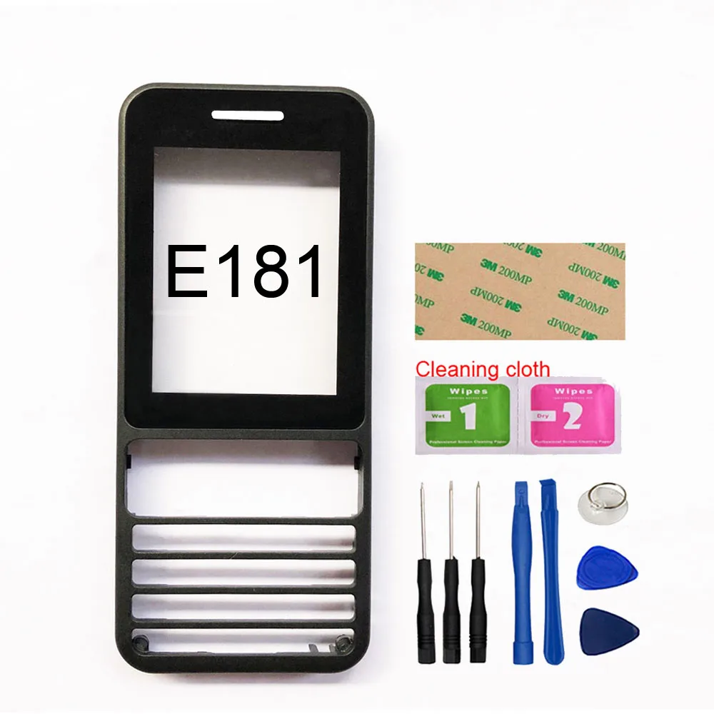 For Philips E160 E180 E181 Mobile Front Glass Screen+Center housing+keypads Replacement - Цвет: E181