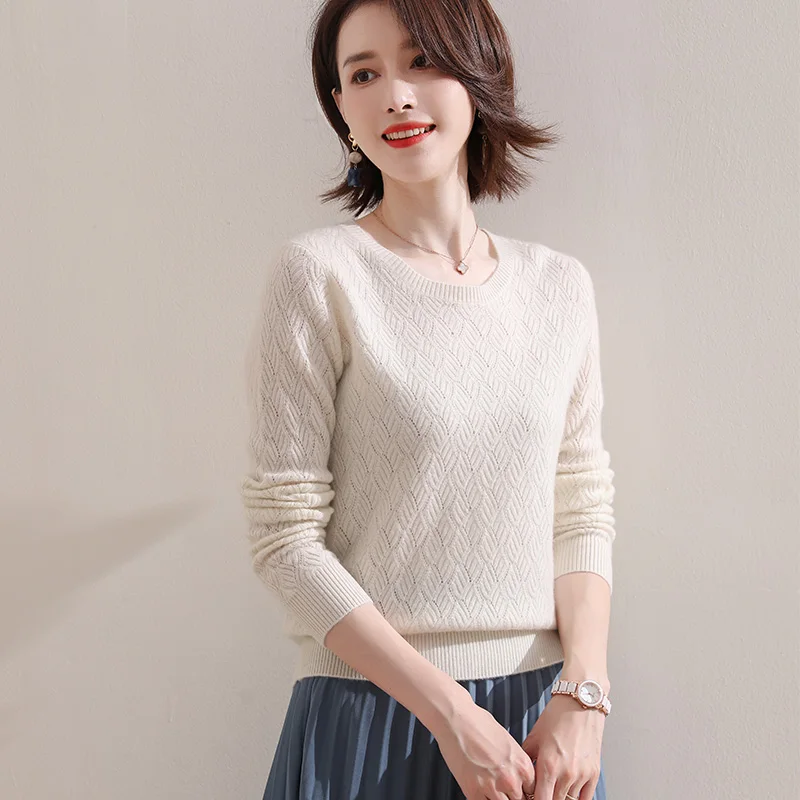 2020 new fashion O-neck 100% Cashmere Sweater