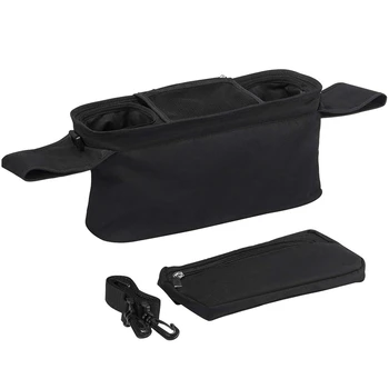 

Stroller Organizer Pram Bag Organiser Multifunctional Baby Pram Buggy Storage Bag with Detachable Pocket, Mobile Phone Pocket, 2