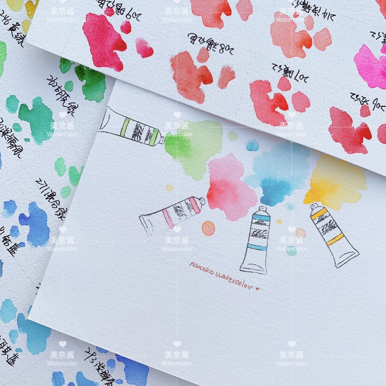 Brand seal hb mg Van Gogh Holbein watercolor paint coloring line draft color card art paint seal