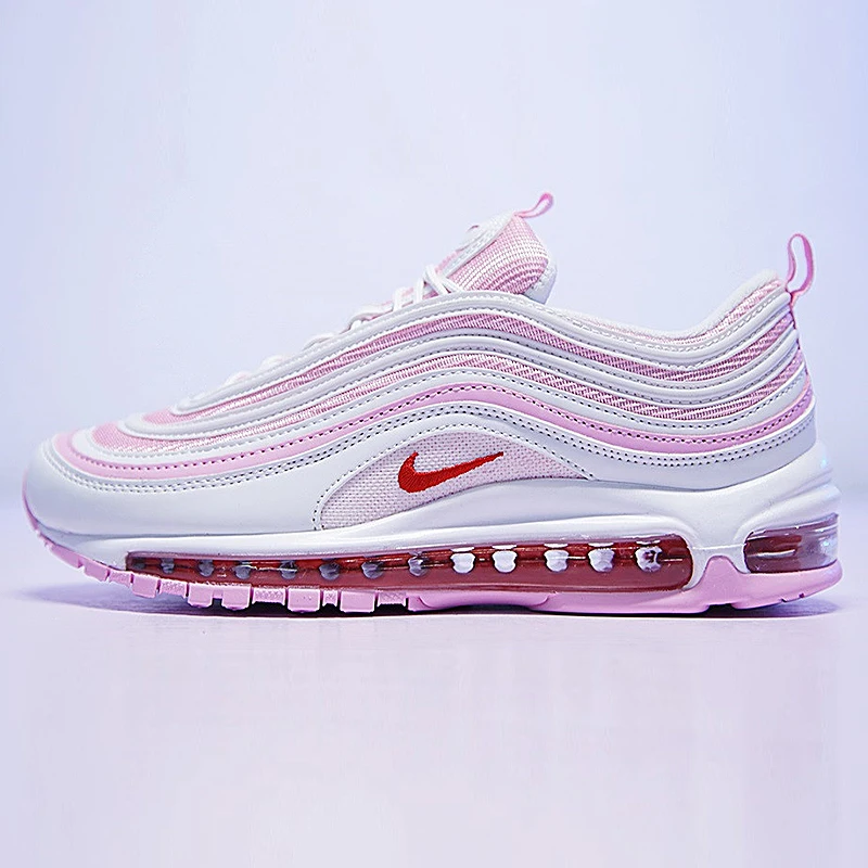 Оригинальные женские кроссовки для бега Nike AIR MAX 97 OG, Нескользящие, спортивные, для бега, классические, прочные, сетчатые, дышащие кроссовки, 313054-161