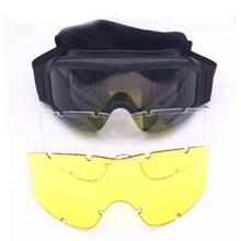 США военный очки 3 Сменные линзы для активного отдыха очки Пейнтбол Сноубординг Тактические Солнцезащитные очки