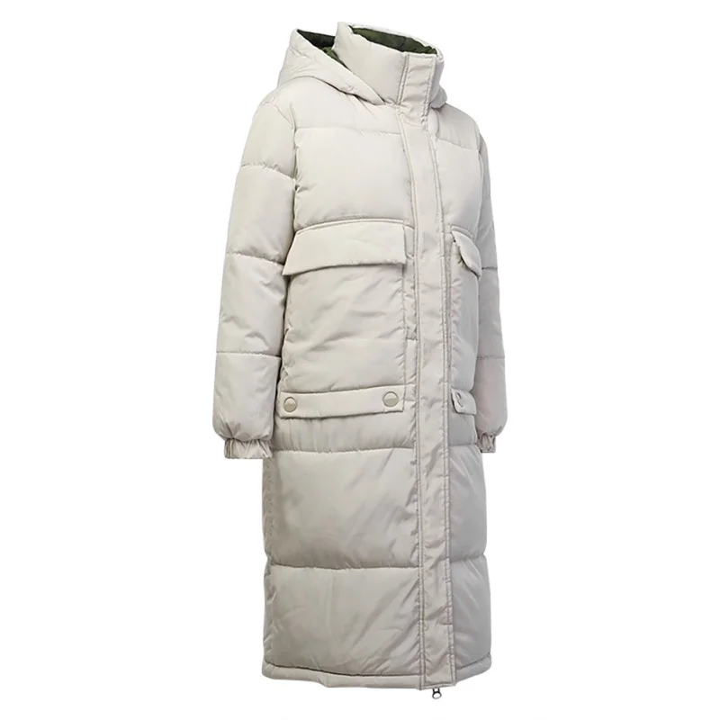 Зимнее пуховое пальто с капюшоном женское пуховое стеганое женское длинное плотное теплое пальто Женская Длинная Верхняя одежда размера плюс пальто