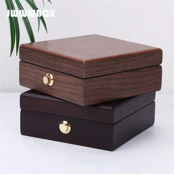 

JWWWBOX Portable Mini Wooden Jewelry Box For Women Fashion Necklaces Earrings Rings Jewelry Packaging Display Box Christmas Gift