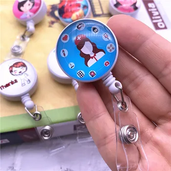 

10Pcs New Arrival Top Quality Retractable Doctor Nurse Badge Reel Fashion Cartoon cute Students ID Card Badge Holder