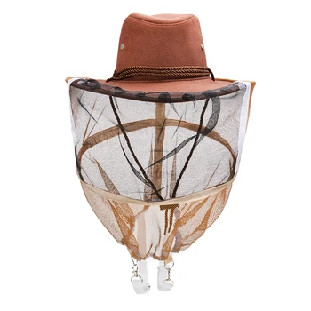 

New Beekeeping Beekeeper Cowboy Hat Bee Protective Net Veil Face Head Protector Anti Bee Face Mask Equipment For Beekeepers