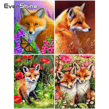 

EverShine 5D Diamond Painting Full Drill Square Fox Cross Stitch Diamond Embroidery Sale Animals Rhinestones Art Wall Decoration
