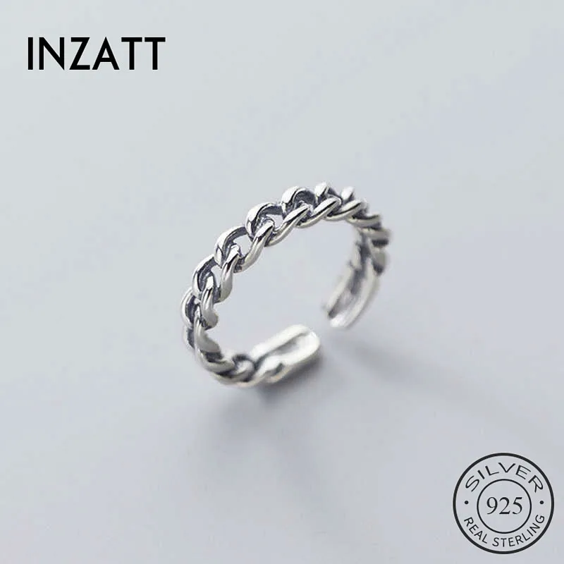 INZATT Настоящее Тайское Серебро 925 пробы винтажная цепочка регулируемое кольцо для
