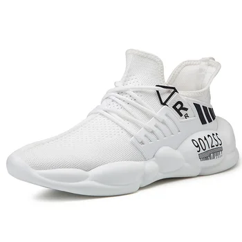

Men's flying woven shoes trend thick bottom Clunky Sneaker personality light sports shoes breathable running shoes