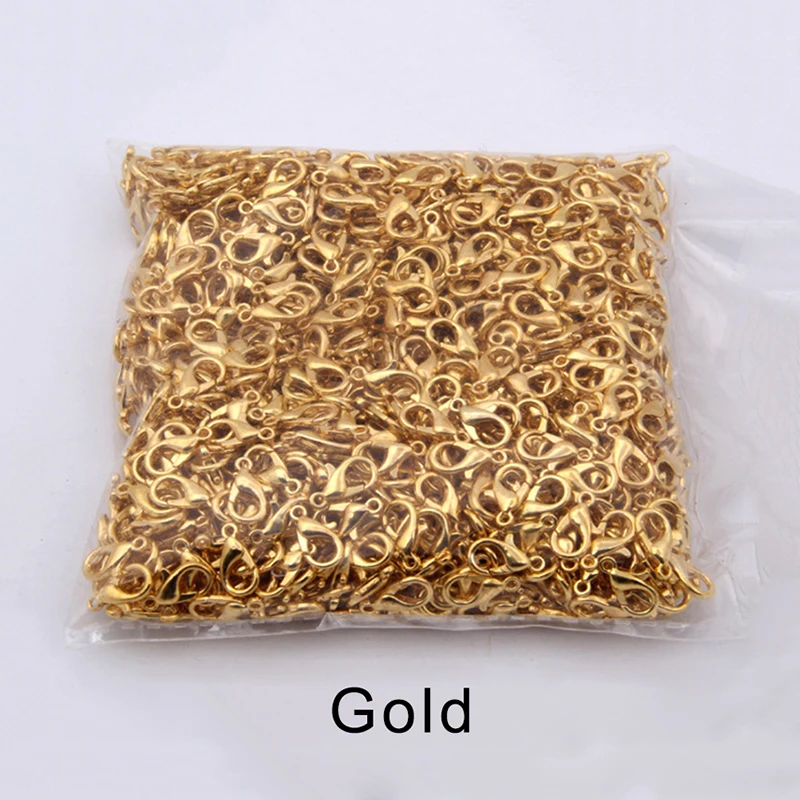 100pcs Lobster Clasps for Bracelets Necklaces DIY Hooks Chain Closure Accessories for Jewelry Making Findings Wholesale