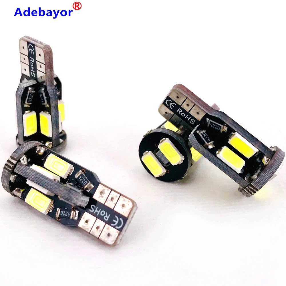 Белый 12V 200 шт. T10 led W5W T10 10smd 5630 5730 led Canbus без ошибок авто светодиодные лампы индикатора светильник и габаритных фонарей