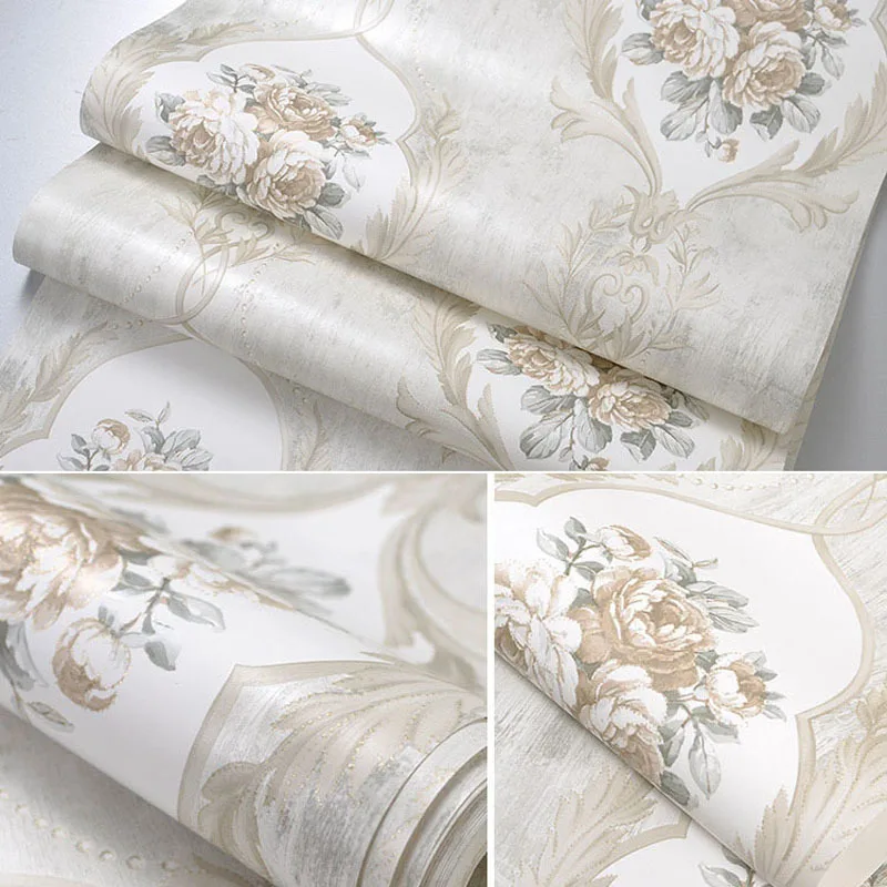 American Wallpaper Vintage Rustic Floral Wall Paper For Walls Non-woven Wallpapers For Living Room,bedroom Wallpaper 3d Flower