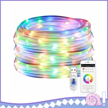 

10M 150LEDs Light String Strip Smart APP Mobile Phone Control USB Rope String Fairy Lights 8 Modes Lights Smart App Control