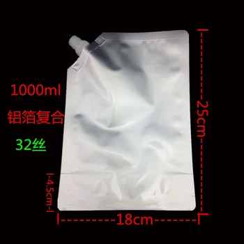 

1000ml 10Pcs Jelly Doypack Pure Aluminum Foil Spout Bag Juice Drinking Liquid 18*25cm