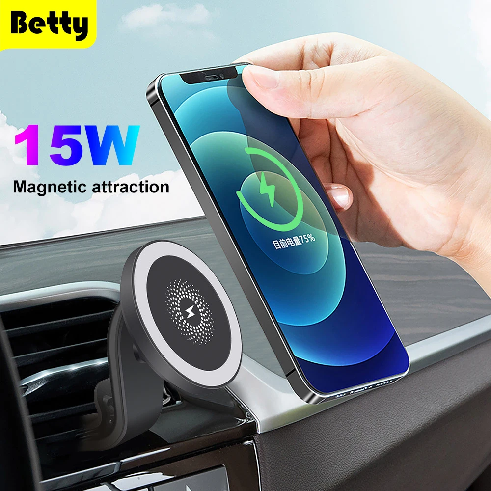 Betty Car bracket Magnetic charger type c for mobile Phone magsafing Wireless Charger Holder air vent Mount Car charging stand