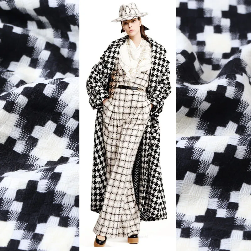 Классическая Клетчатая Шерстяная твидовая ткань для пальто tissu au metre bazin riche getzner telas por metro tissus tecido stof tessuti