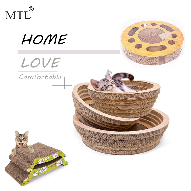 

MTL Cat Scratching Pad Board Mat Corrugated Paper Cat Scratcher For Kitten Catnip Cats Pet Toy Game